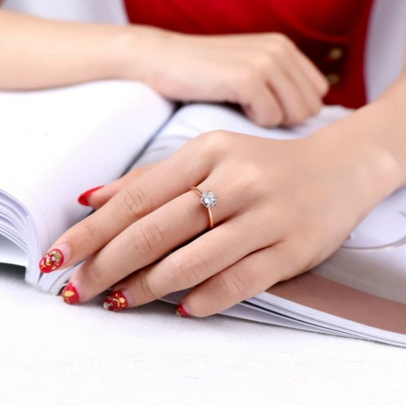 *NEW 18K Rose Gold 1CT Solitaire Diamond Ring - Picture 7 of 7